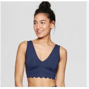 JoyLab Navy Scalloped Bra